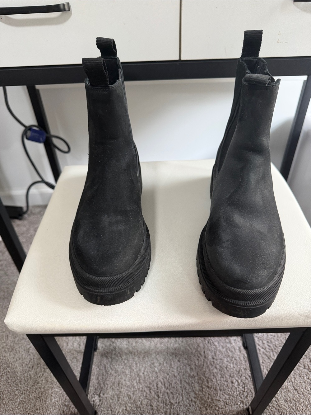 Thursday Boot Company Black Chelsea Lug Boots for Women